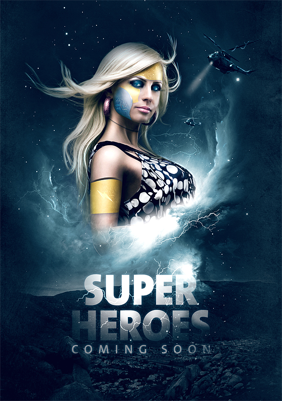 Personalize for free this Cool Superhero Movie Poster template