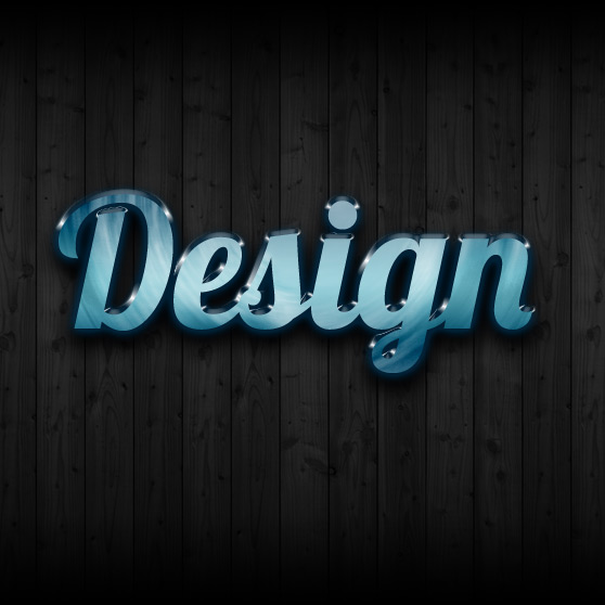 Blue Bevelled Text Effect