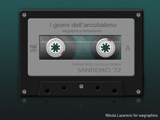 Create A Detailed Cassette Tape Icon in Photoshop