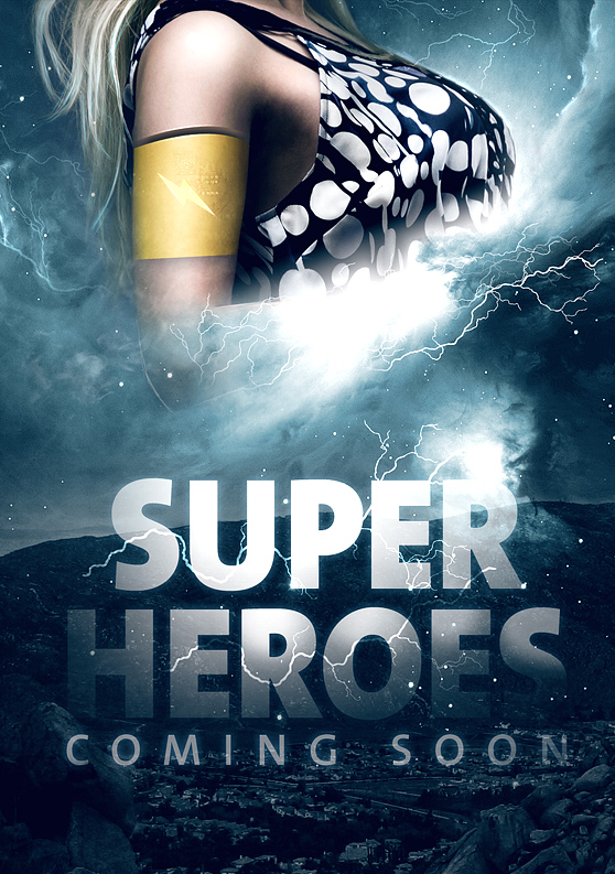 Personalize for free this Cool Superhero Movie Poster template