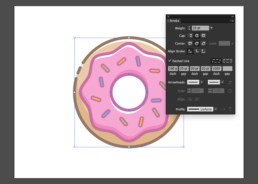 draw a donut in illustrator