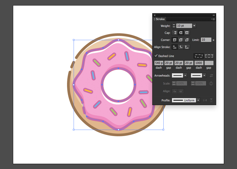 draw a donut in illustrator