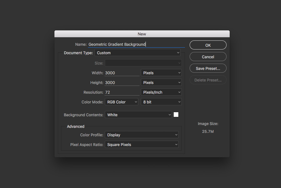 how to make an abstract geometric gradient background