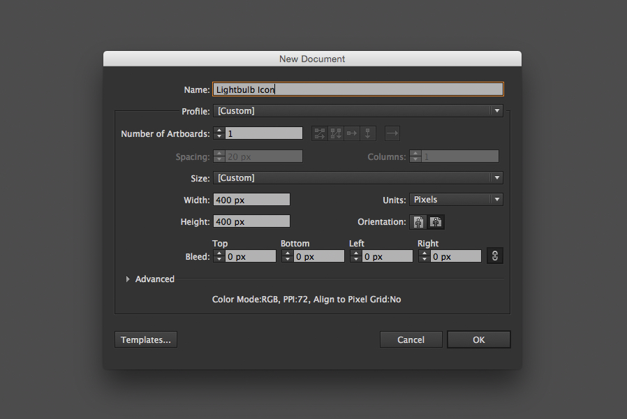 create an offset print style lightbulb icon in illustrator