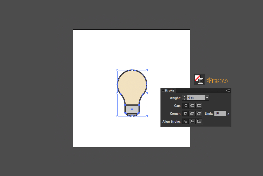 create an offset print style lightbulb icon in illustrator