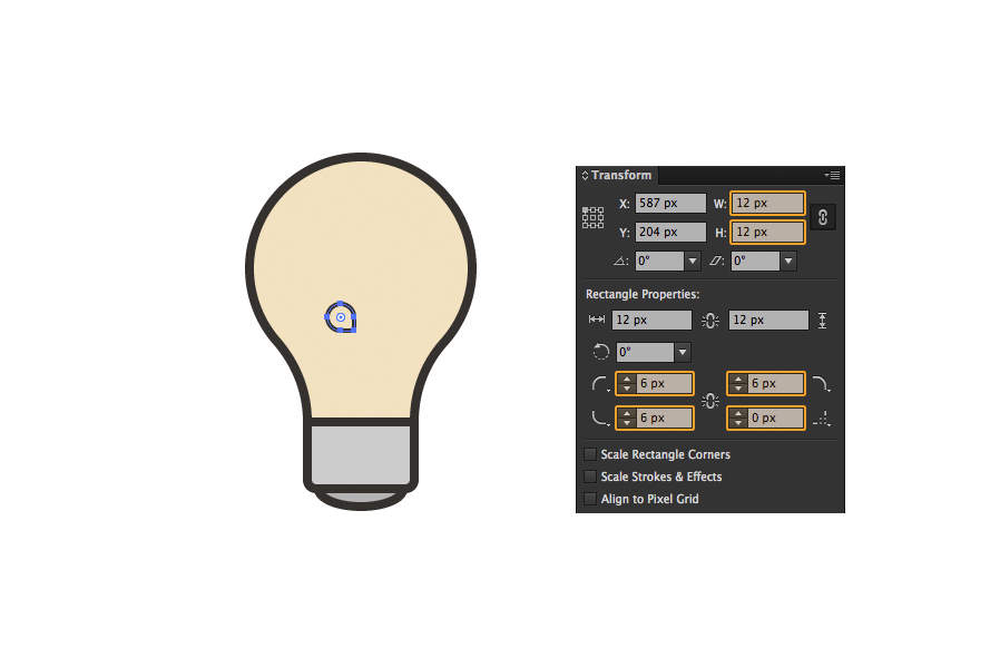 create an offset print style lightbulb icon in illustrator