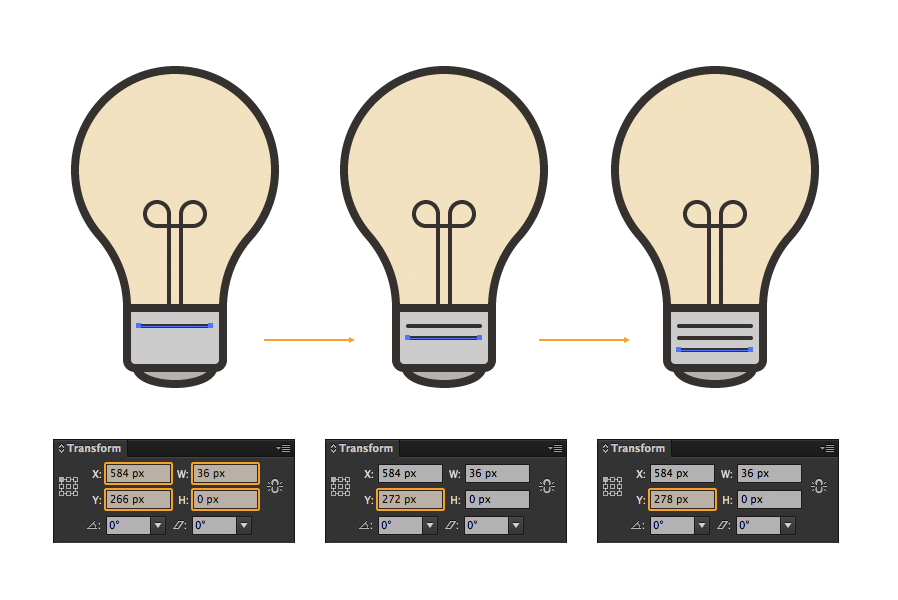 create an offset print style lightbulb icon in illustrator