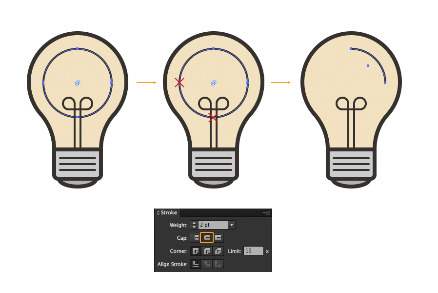 create an offset print style lightbulb icon in illustrator