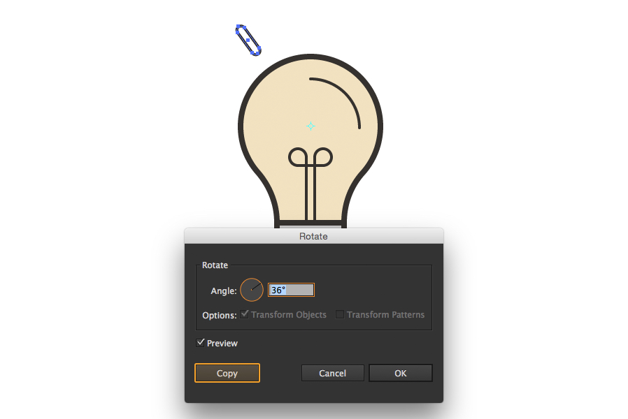 create an offset print style lightbulb icon in illustrator