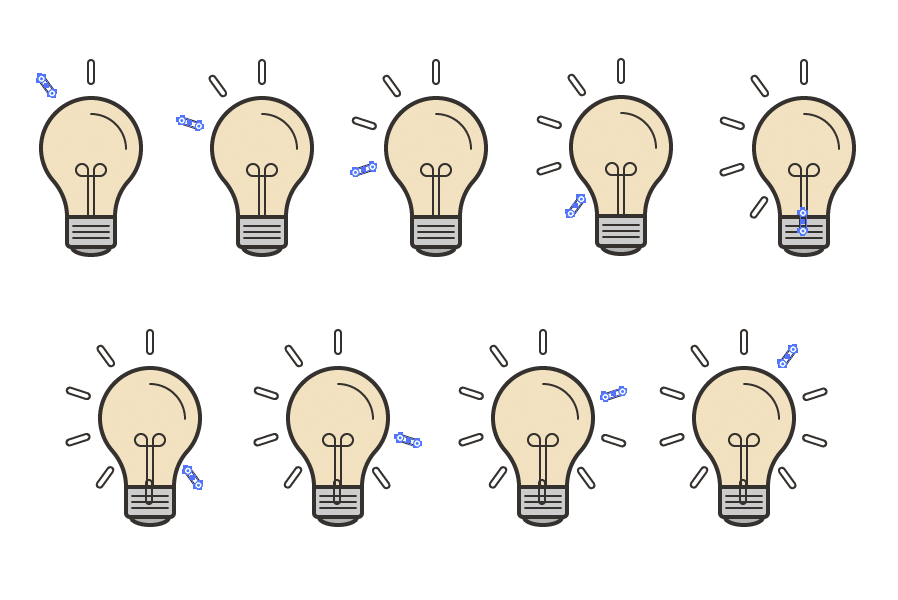 create an offset print style lightbulb icon in illustrator
