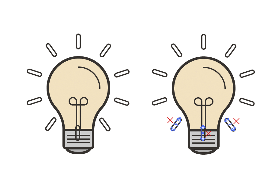 create an offset print style lightbulb icon in illustrator