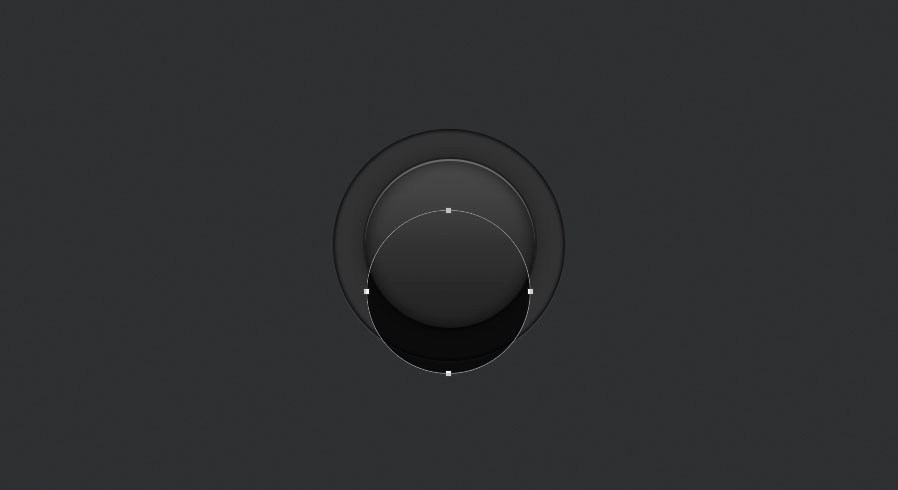 create a large shadow by duplicating the layer shape for the audio knob photoshop tutorial
