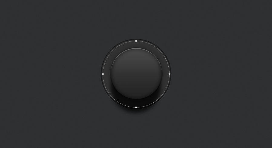 create a slightly smaller circle between the base layer and shadow layer for the audio knob photoshop tutorial