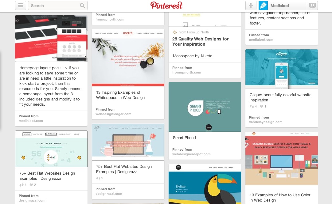 8 Best Web Design Inspiration Pinterest Boards | Medialoot