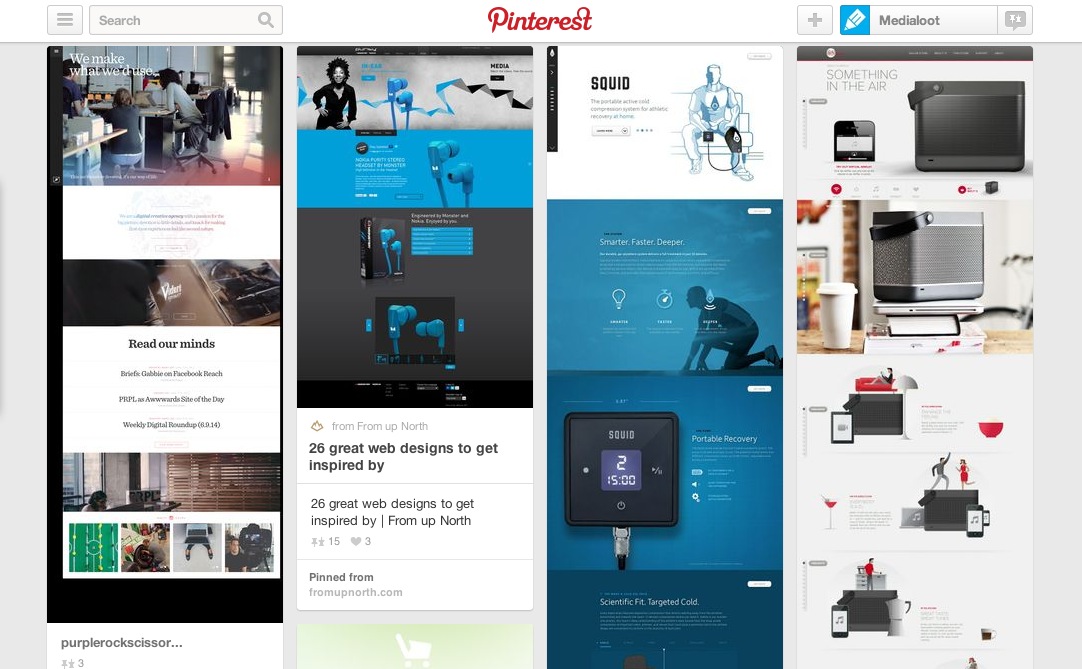 8 Best Web Design Inspiration Pinterest Boards | Medialoot