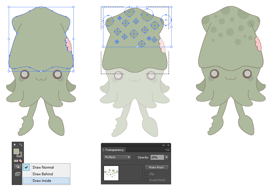 Kawaii zombie squid mantle spots