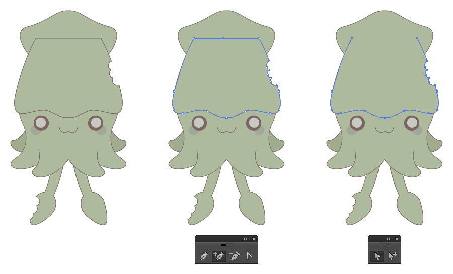 Kawaii zombie squid bites